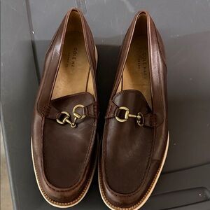 Cole Haan Men's Dark Brown Horse Bit Leather Loafers